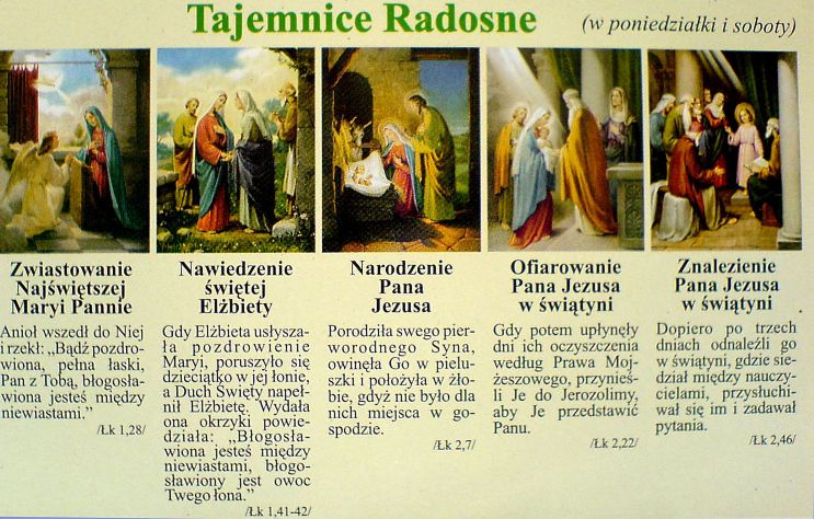 Tajemnice radosne - tablica